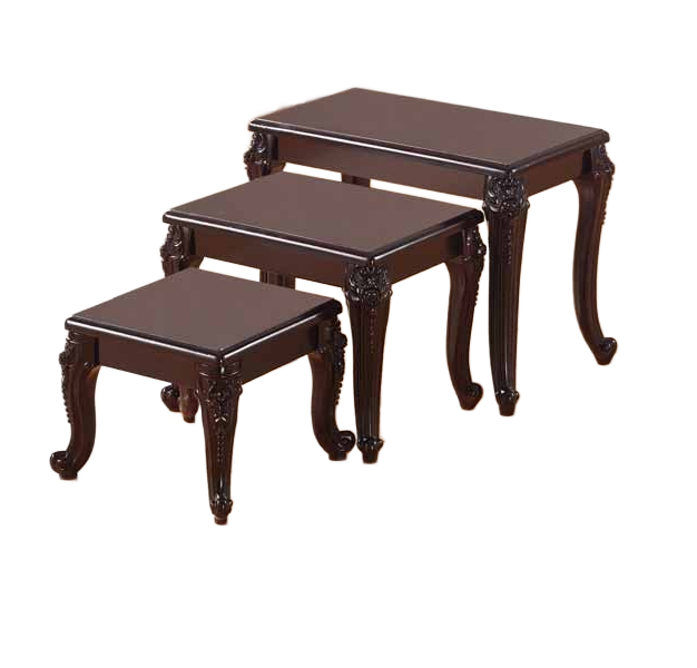 Coffee Table Set-Three Piece - Laminate Foil Finish - Brown Colour