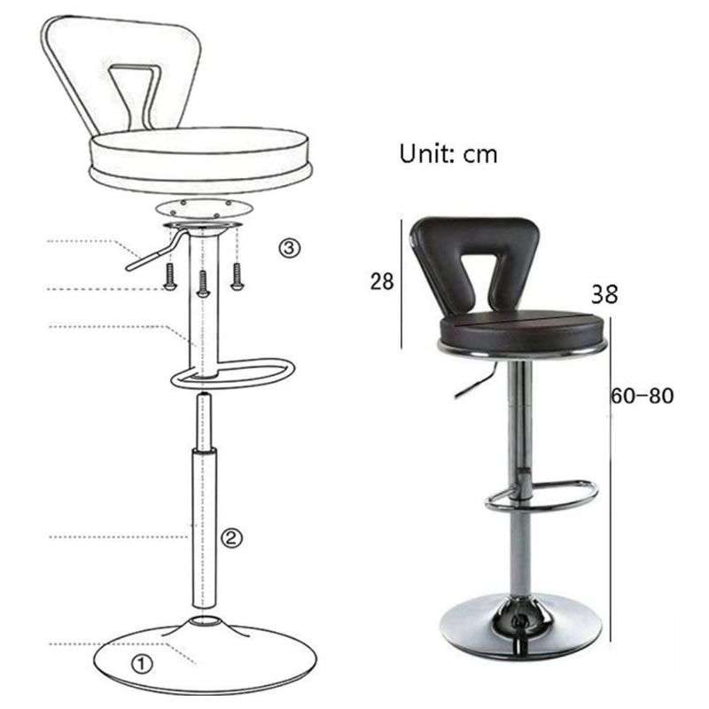 2 Piece Kitchen Counter Bar Stools - Black