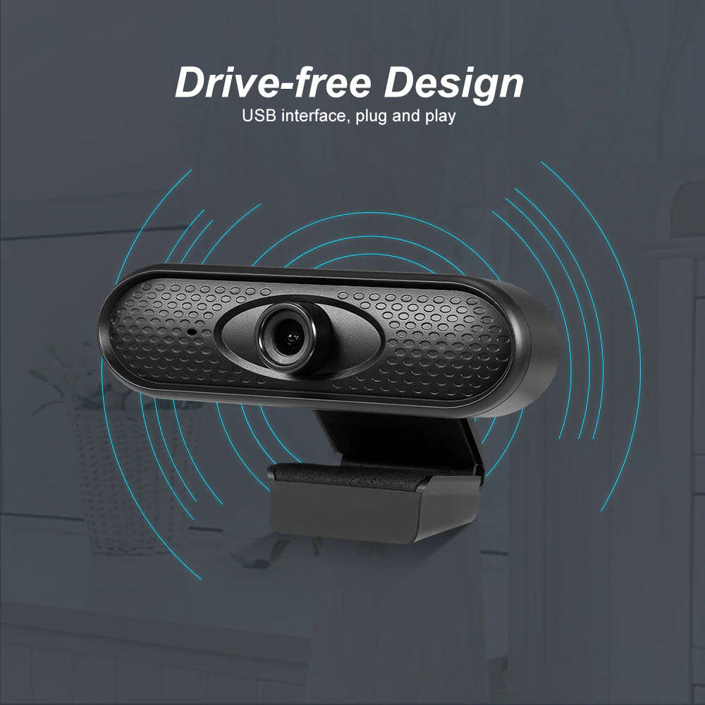 Techme USB Webcam HD 1080P With Built in Mic - OPEN BOX
