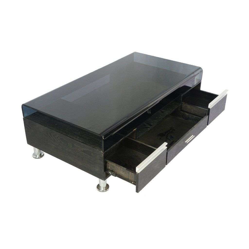 Coffee Tables - Tempered Glass Top - Black Colour