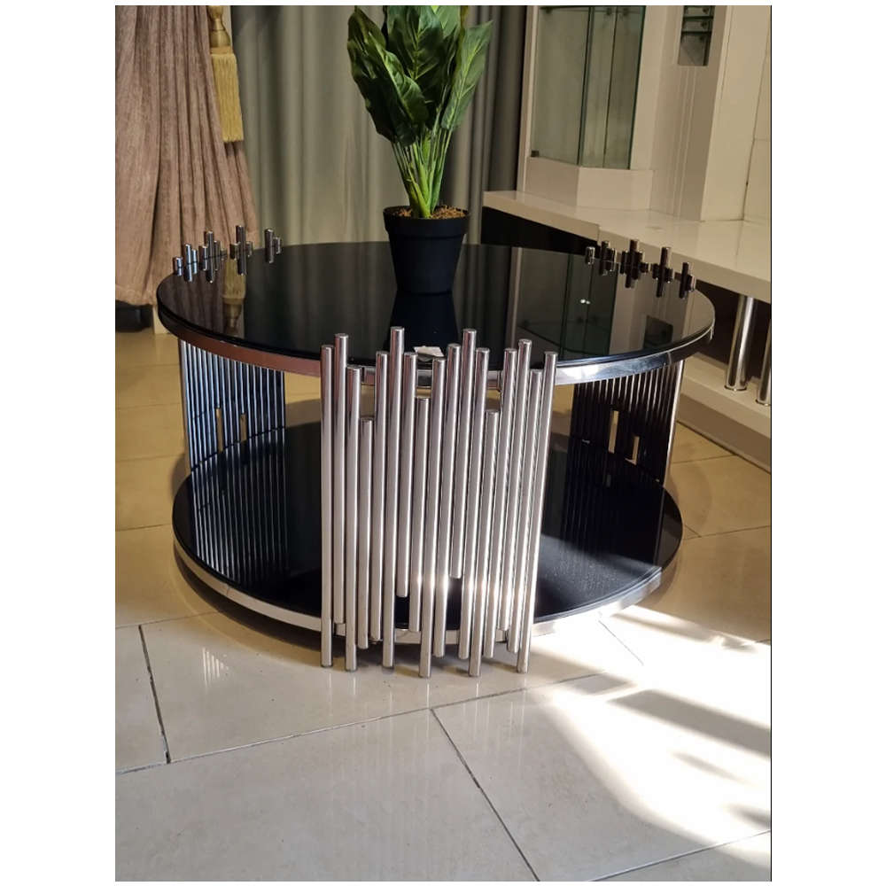 Ornate Carving Patterns Round Coffee Table