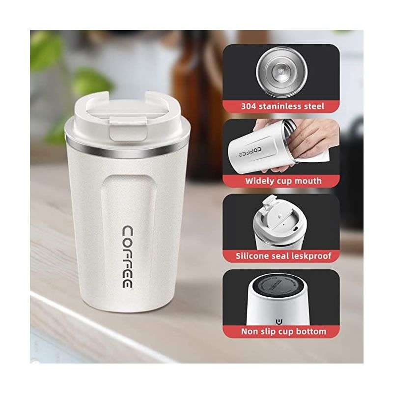 Stainless steel vacuum travel coffee mug - 510ml