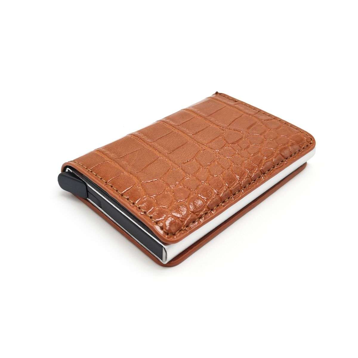 Premium Quality Pop Up Credit Card Holder Wallet RFID Blocking _ Copper Python