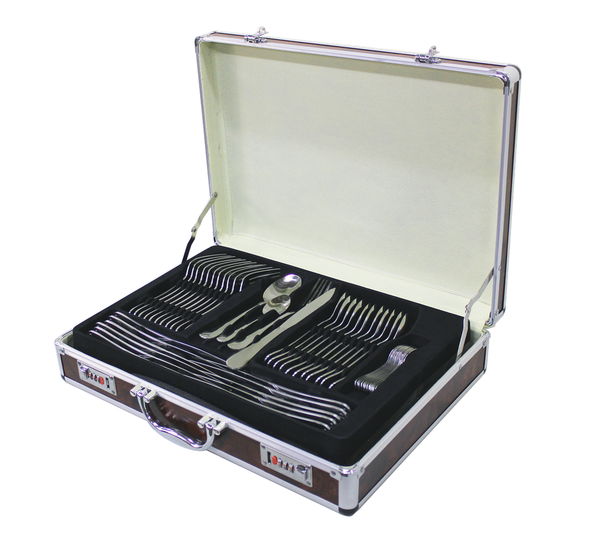 Edition 84 Piece Stainless Steel Cutlery Set in Two-Tier Storage Case  (read the description)