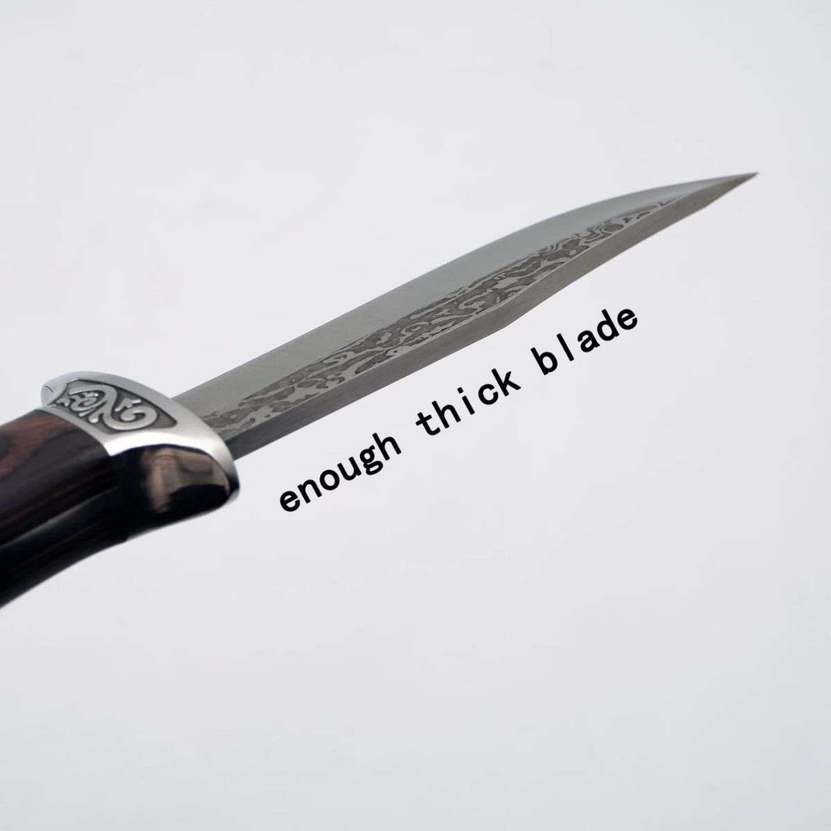 Simulated Damascus Blade Knife With Leather Sheath AC1206