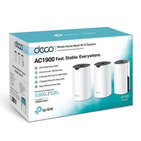 Tp-Link - Deco S7 3 Pack AC1900 Whole Home Mesh WI-FI System - Tp-Link - Deco S7 3 Pack AC1900 Wh...