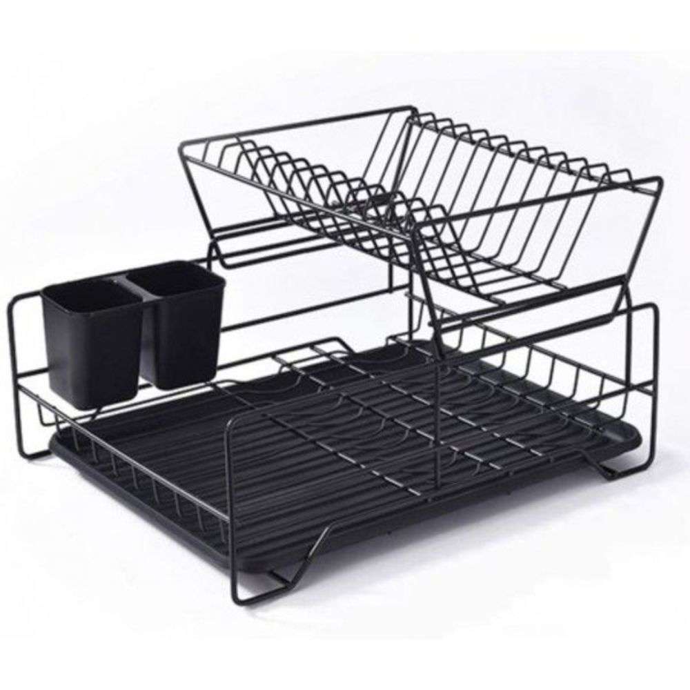 Black Iron Double Layer Dish Rack