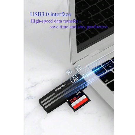 Lenovo - TC101 - 2-in-1 SD Card Reader and USB-C Adapter - Black