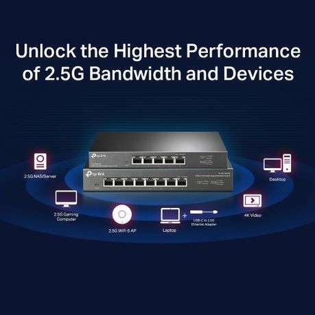 Tp-Link - 5-Port 2.5G Desktop Switch - Tp-Link - 5-Port 2.5G Desktop Switch