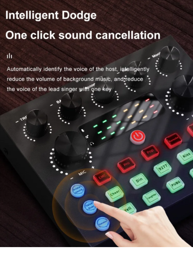 Andowl Q-SK8 Podcast Studio Condenser Microphone With Sound Card Set