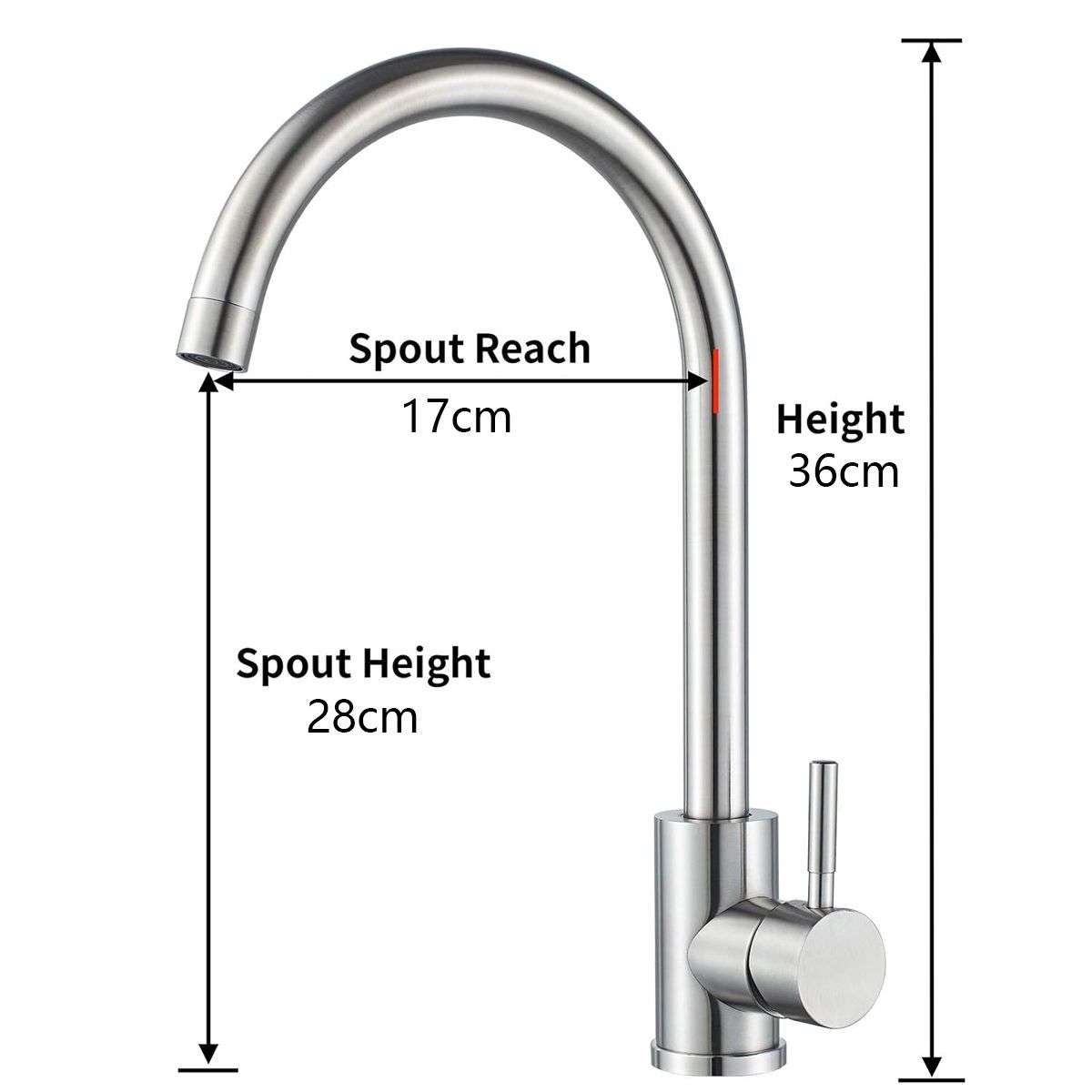 Single Handle Deck Mounted Brushed Mixer Stainless Steel Faucet Tap
