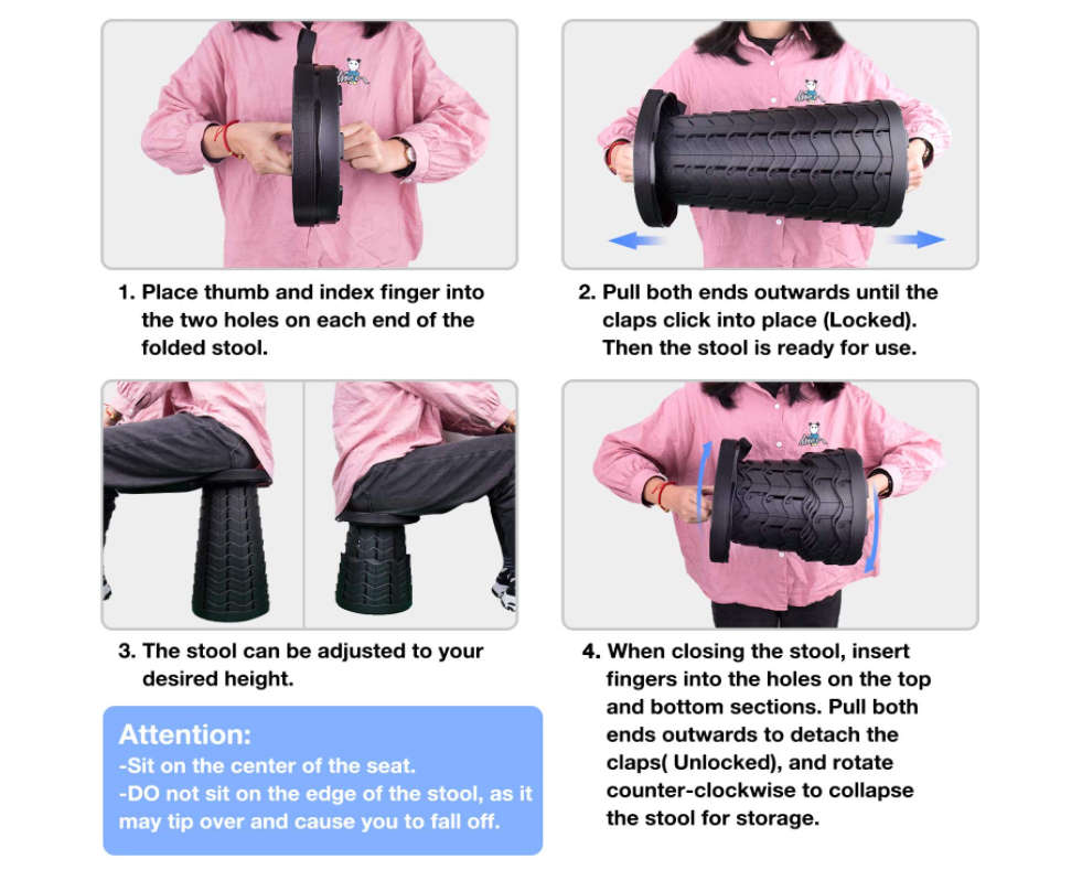 Astor Outdoor Portable Telescopic Folding Stool