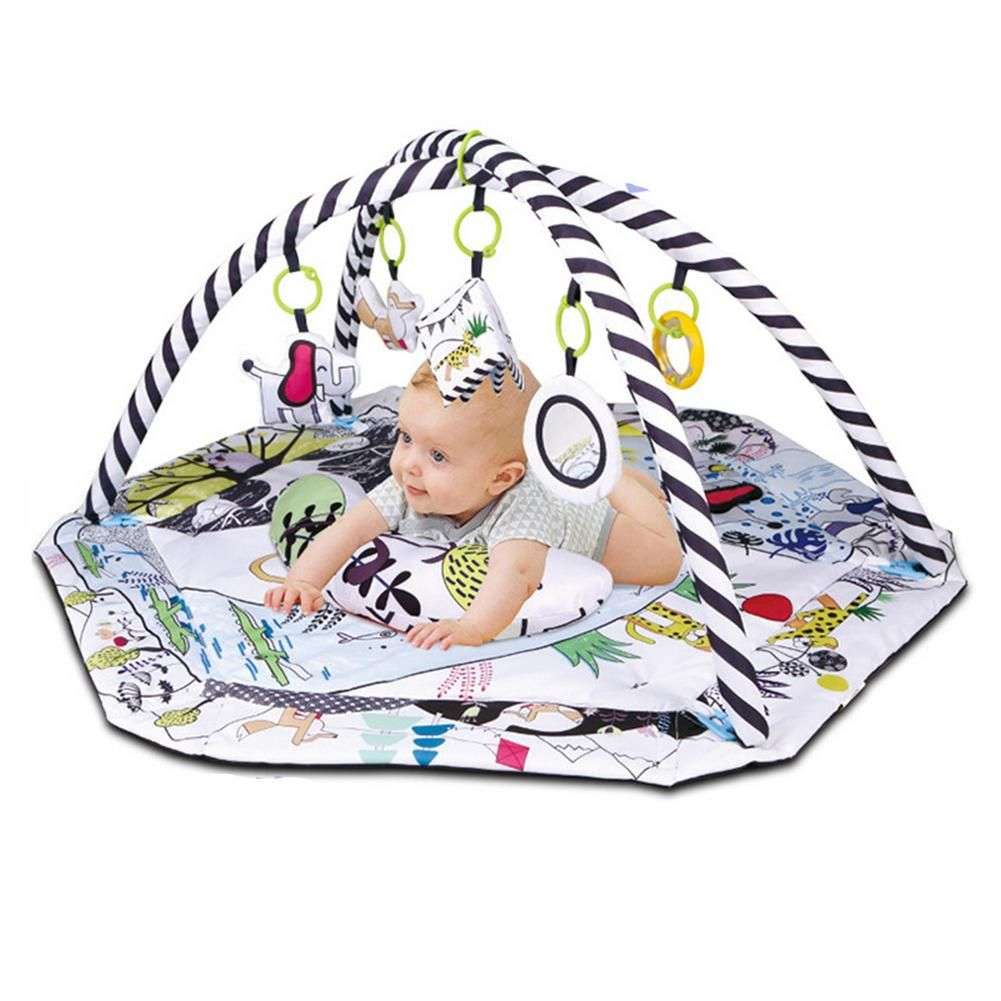 4 in 1 Newborn Baby Activity Gym Play Mat And Ball Pit - Black/White