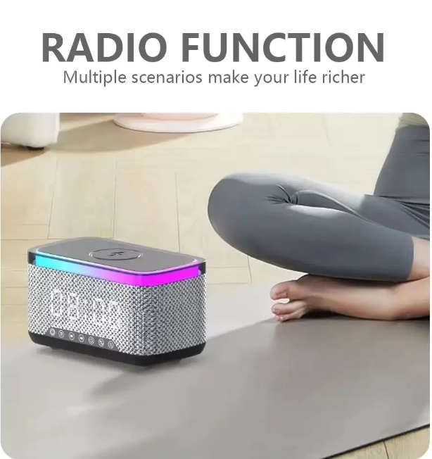 Multifunction Bluetooth Speaker Alarm Clock Wireless Charger