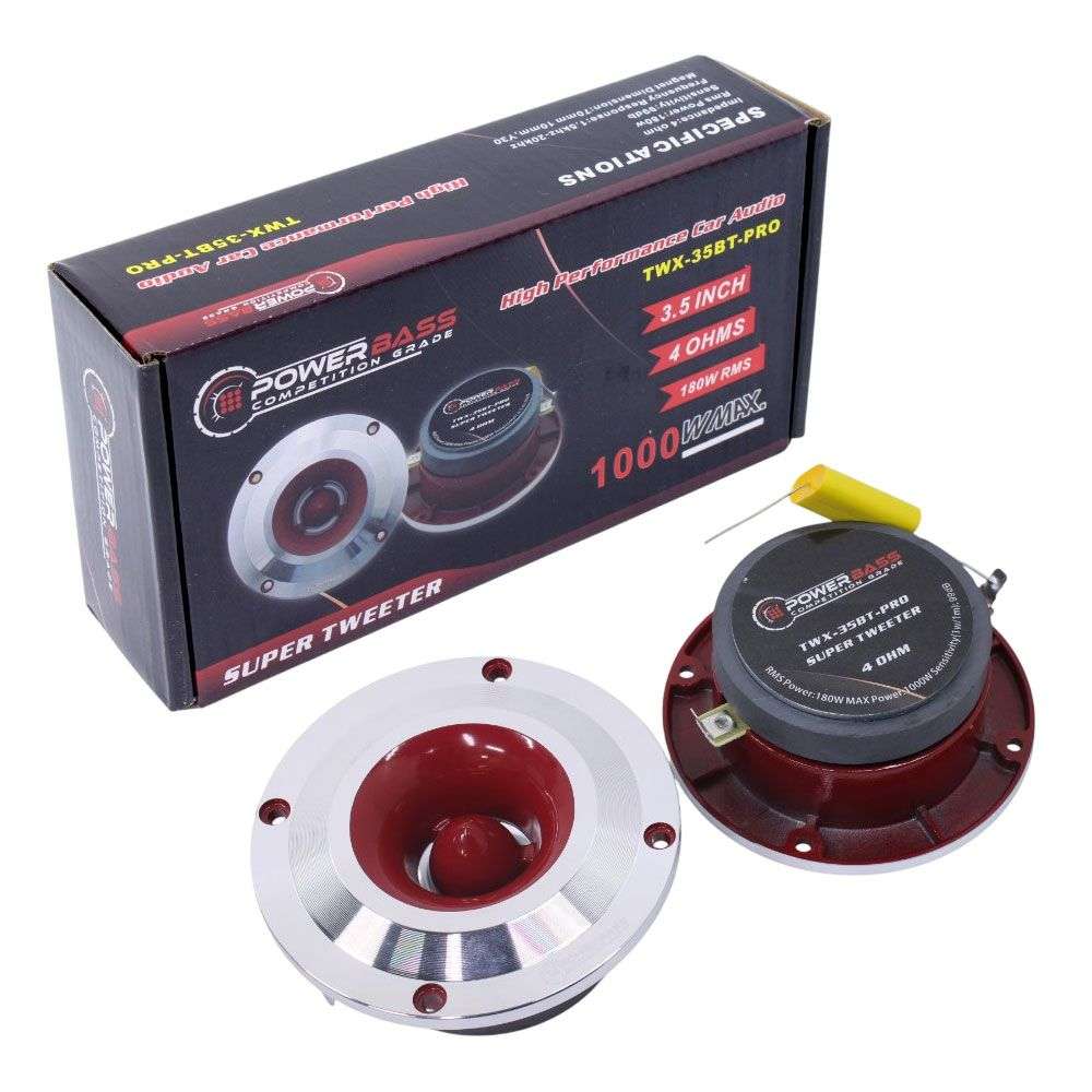 Powerbass TWX-35BT-PRO 3.5" 1000 Watts Super Tweeters