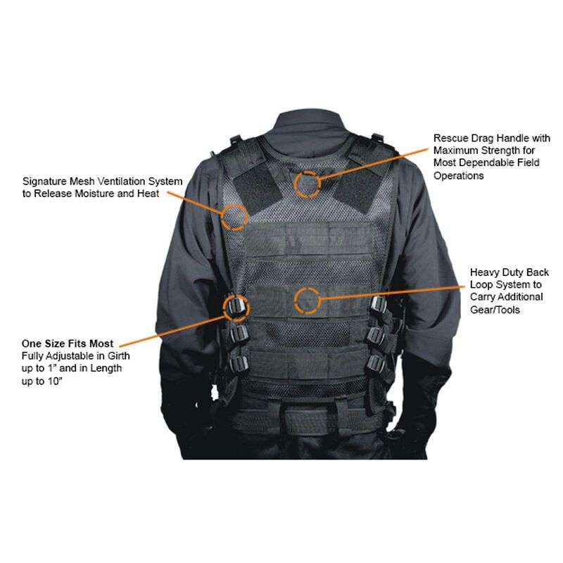 Used Black Tactical Vest with MultiPocket Design