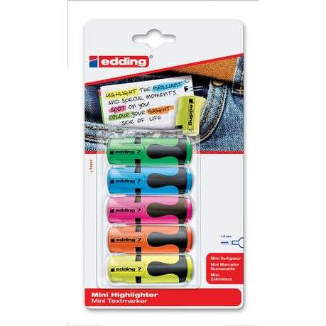 Edding - 7/5 Mini Highlighter Set 5 Pcs. - Edding - 7/5 Mini Highlighter Set 5 Pcs.