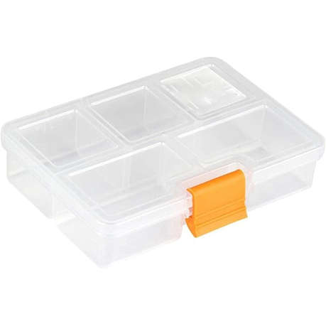 Multipurpose Storage Box 13x10x3cm | Clear Hinged Lid & Latch | Beads Screws Craft Parts