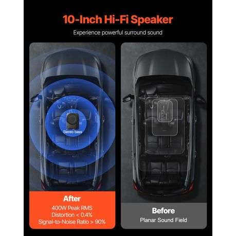 Compact Aluminum Underseat Active Car Subwoofer