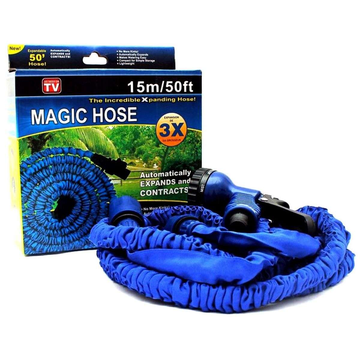 15m  Expandable Magic Hose Pipe- Blue (REFURBISHED)