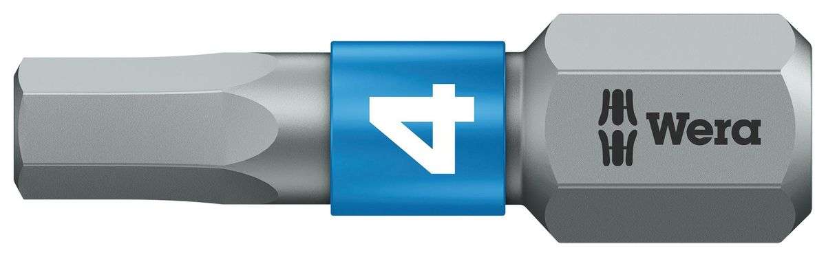 Wera (05056684001) Hex Driver Bit, Hex, 4mm Bit, 25 mm Overall
