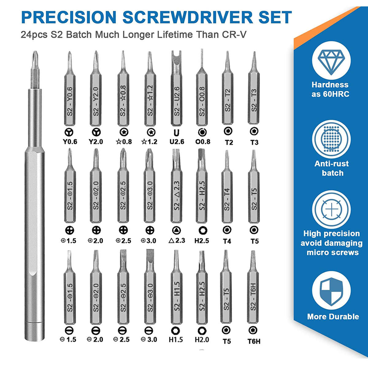 24 in 1 Precision Magnetic Screwdriver Set in case