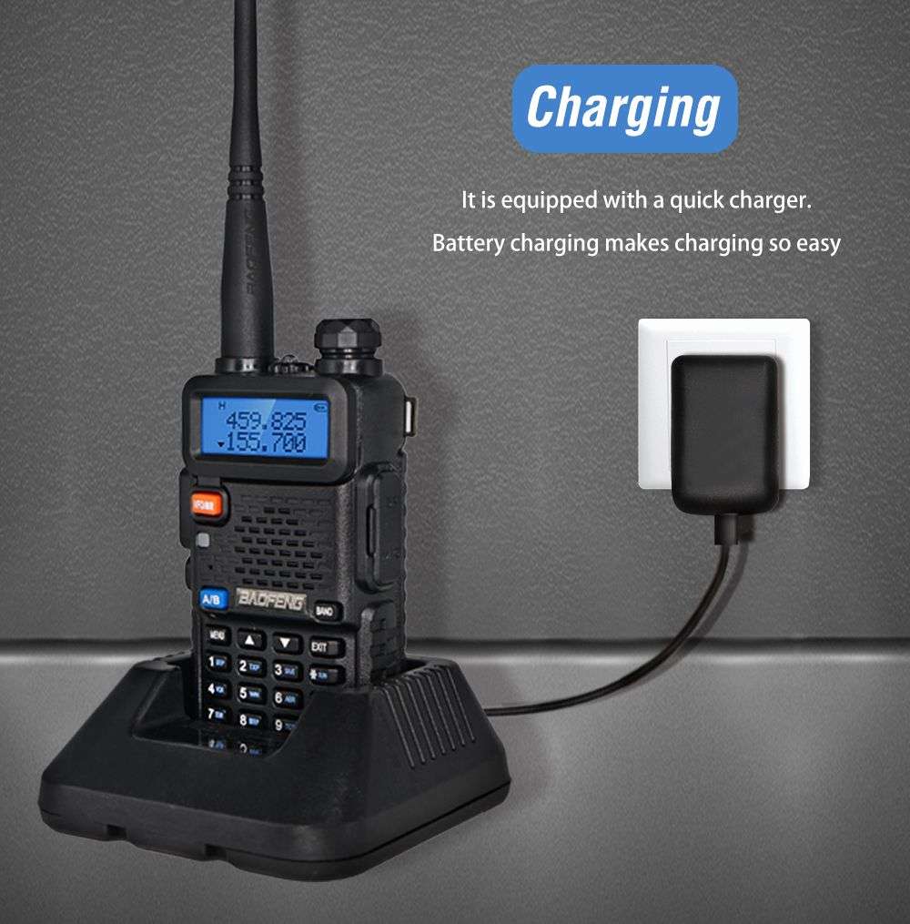 8W Dual Band Vhf Uhf Hands uv-5r Walkie Talkie Best Range 5-8km