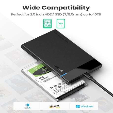Ugreen - USB Type-C 2.5" SATA III External Hard Drive Enclosure - Ugreen - USB Type-C 2.5" SATA I...