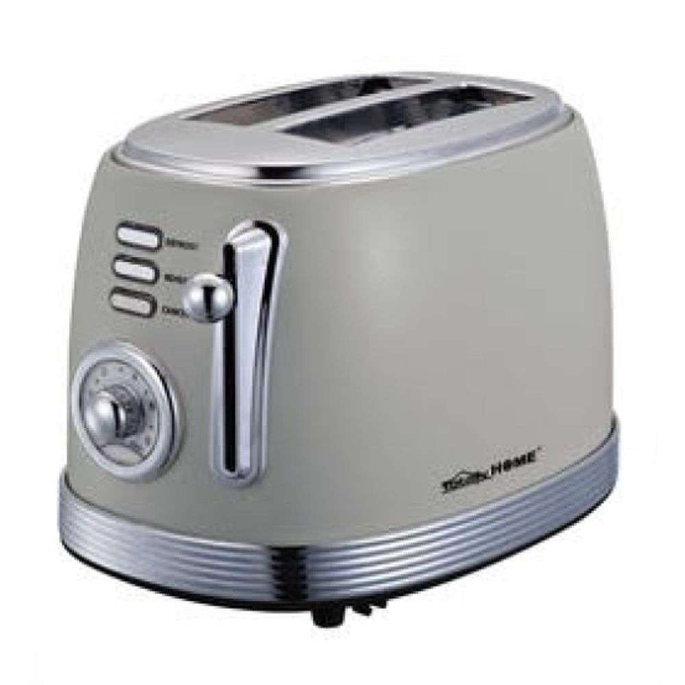 2 Slice Oval Electric Toaster - Grey