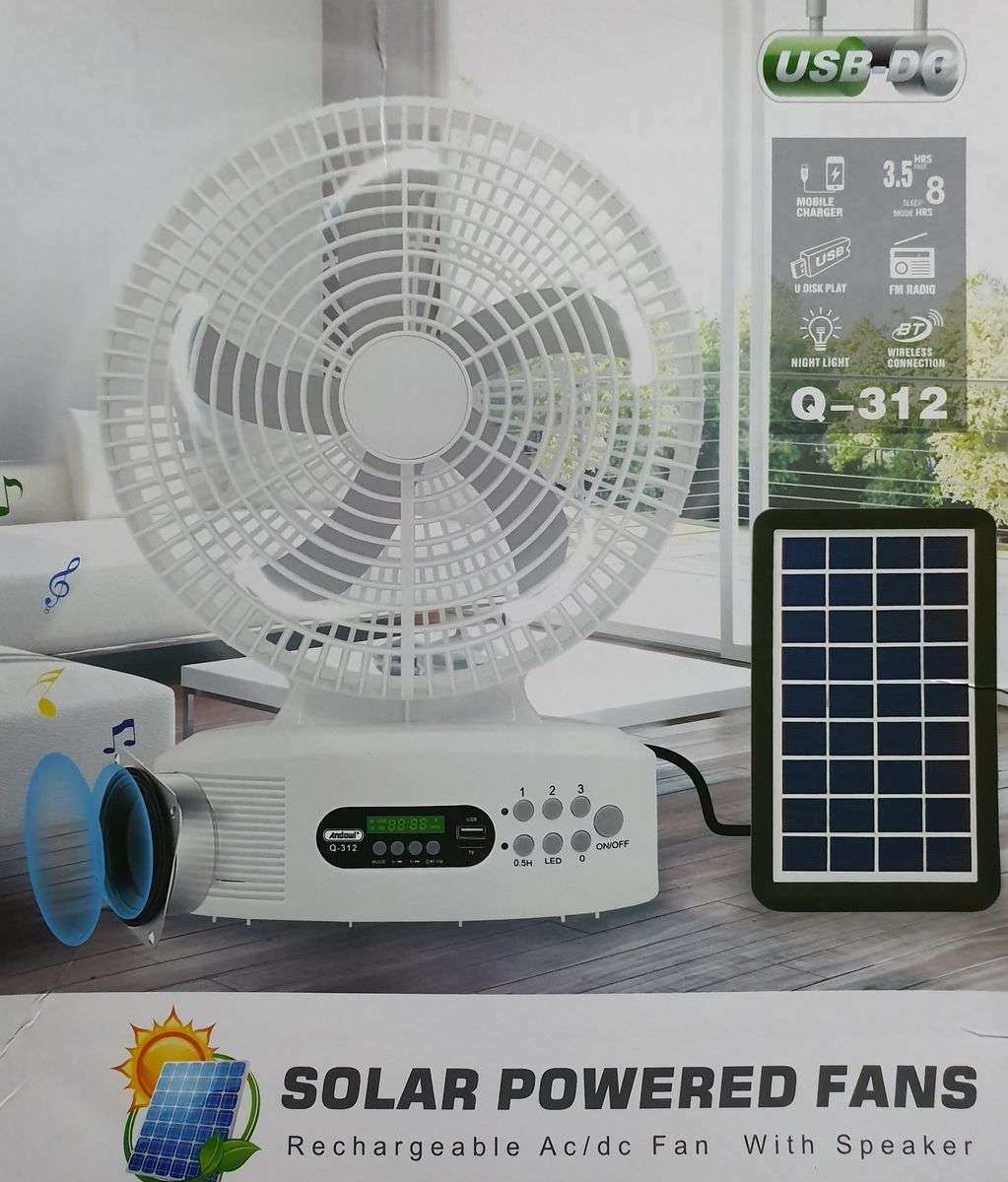 12` Andowl Solar Powered Fan