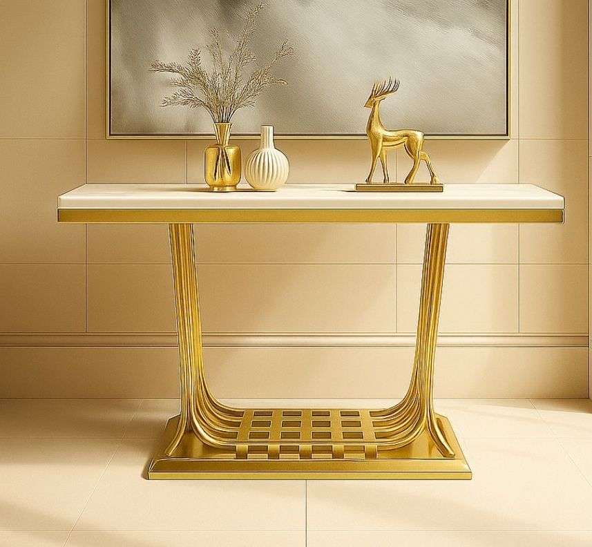 Modern Console Table With Marble Top