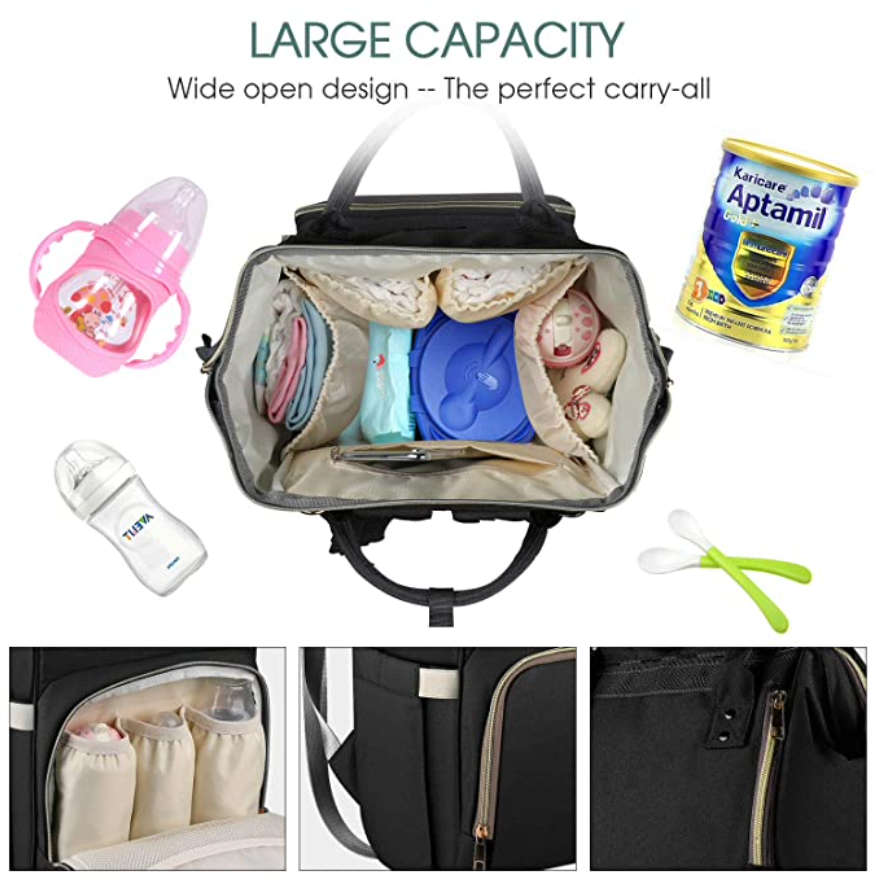 Baby Changing Diaper Storage Bag - Black