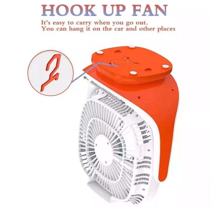 8`` Solar Rechargeable LED Lights Radio Table Fan With Speaker Q-F108