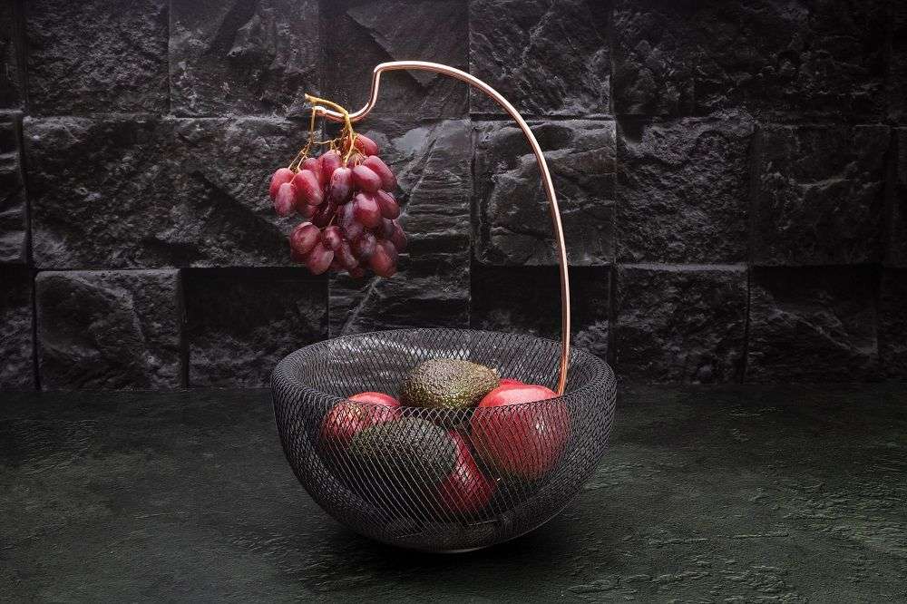 Berlinger Haus 29cm Fruit Basket with Banana Holder - Black Rose Collection (SKEWED)