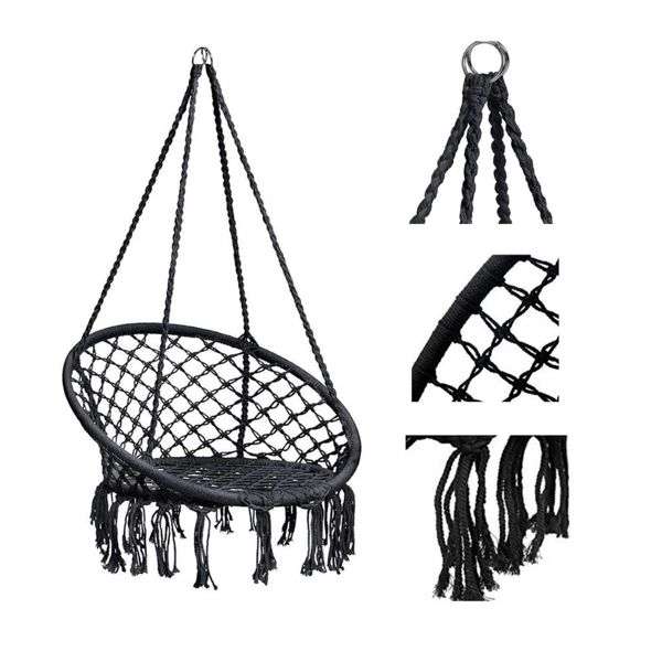 Macrame Hanging Chair Black