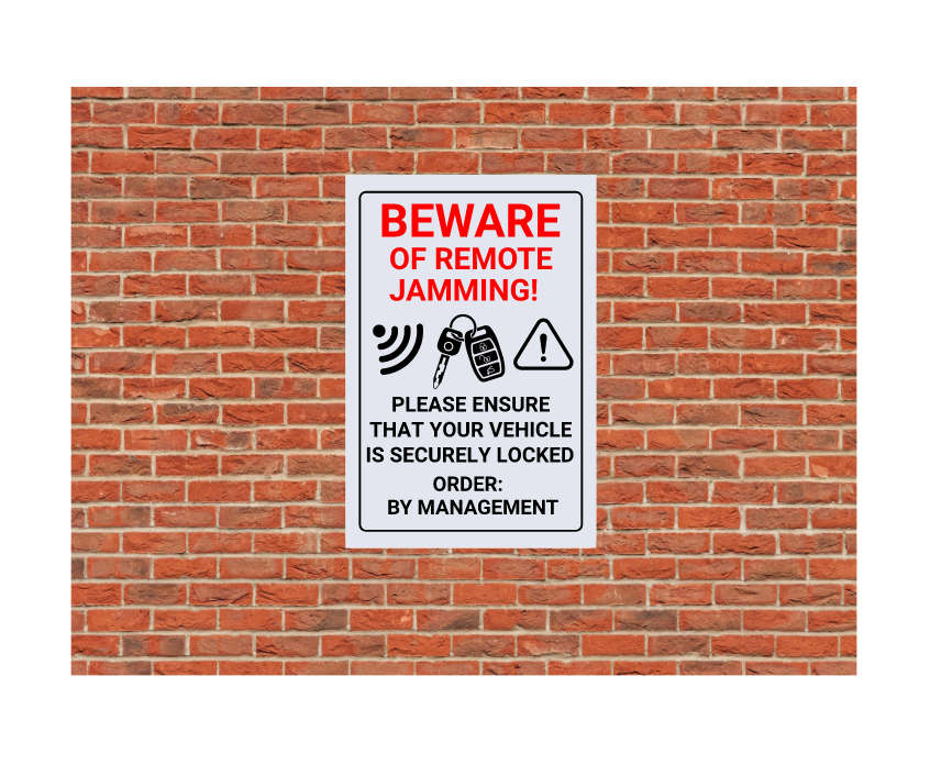 Romote Jamming Caution Safety Sign - ABS Sign Board