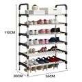 6 Layer Shoe Storage Organizer Rack - Black