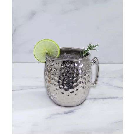 Hammered Stainless Steel Moscow Mule Mug Set - 500ml - 2-Piece