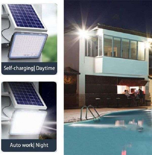 Classic Outdoor 120w Solar Floodlight with Remote - 4 Pack