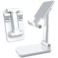 Folding Metal Tablet PC PAD Telescopic Phone Holder Adjustable Stand Desktop Lazy ... (COLOR: WHITE)