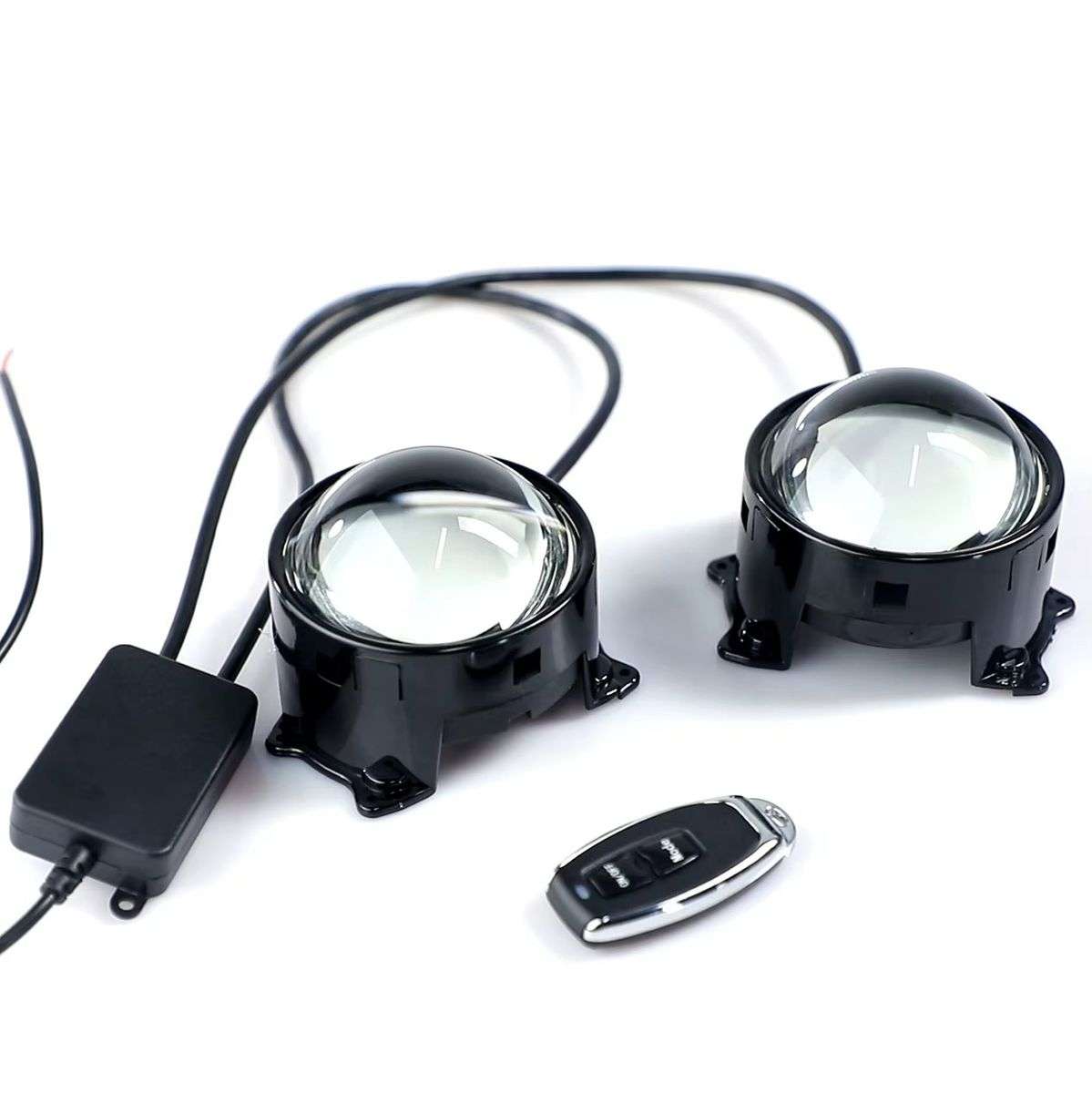 Dynamic 3' Demon Eye Projector Lens Fog Light With Remote - 2 Piece 12-36V