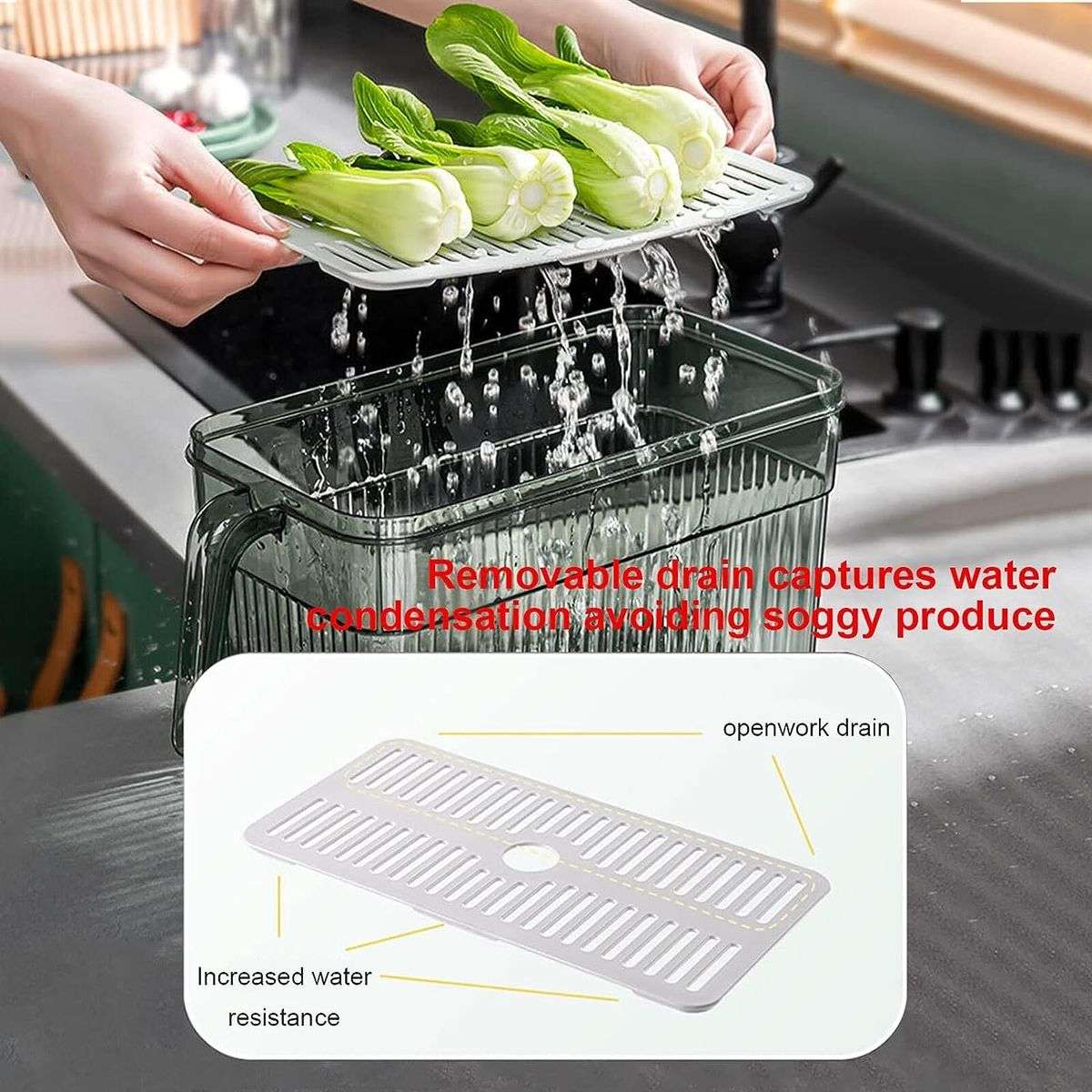 Stackacle Food Storage Container Refrigerator Pantry Organizer Bins - 3 Pieces