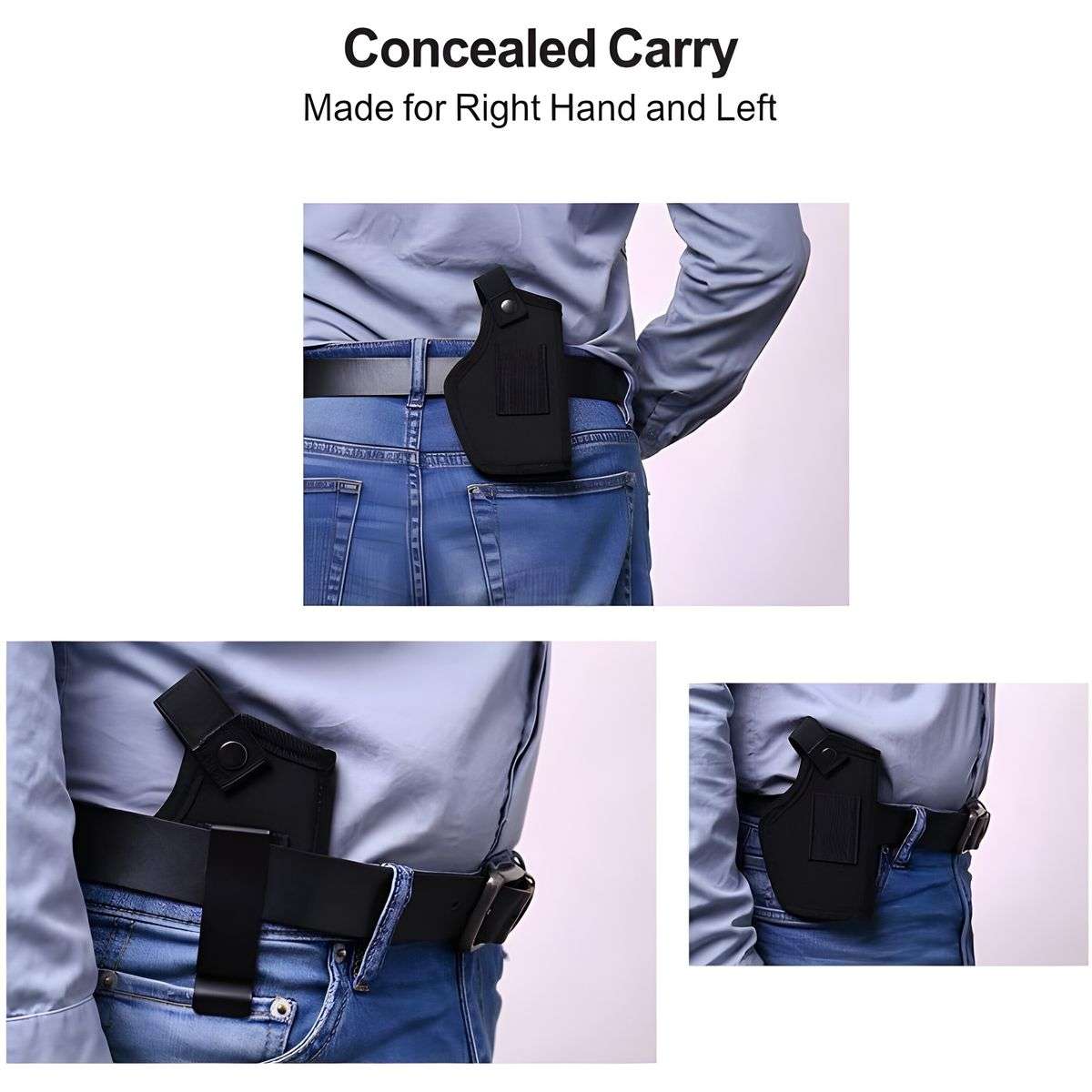 Tactical Ambidextrous Gun Holster Concealed Carry Holster Belt Metal Clip