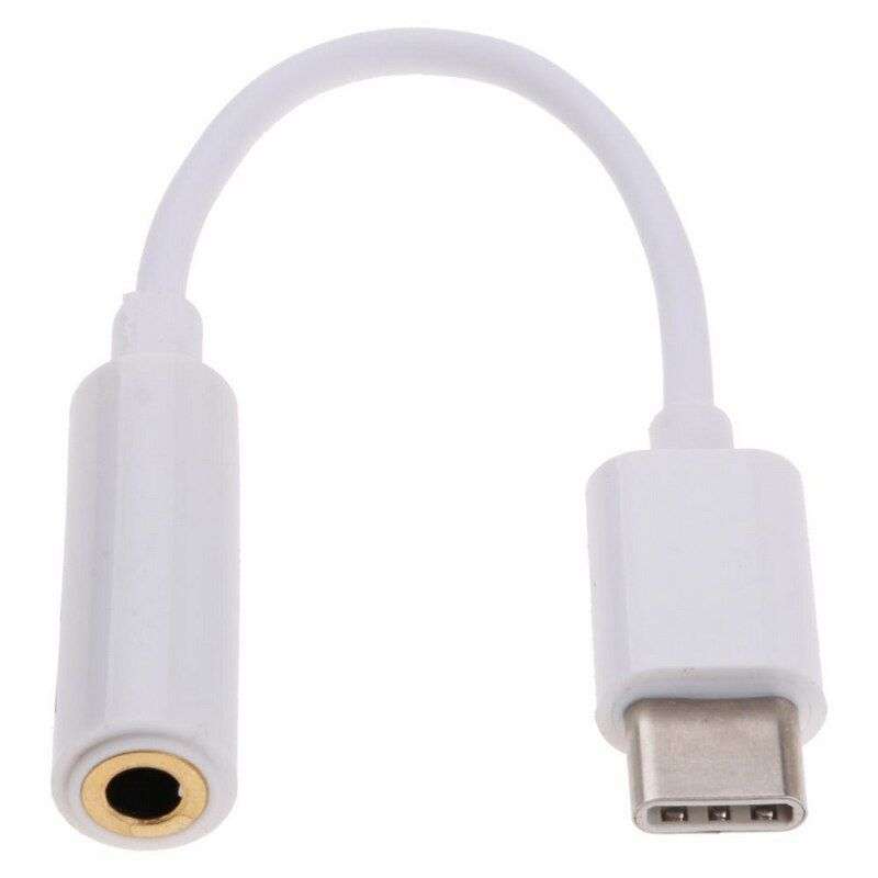 USB Type-C to Aux 3.5mm Audio Connector Adapter - White