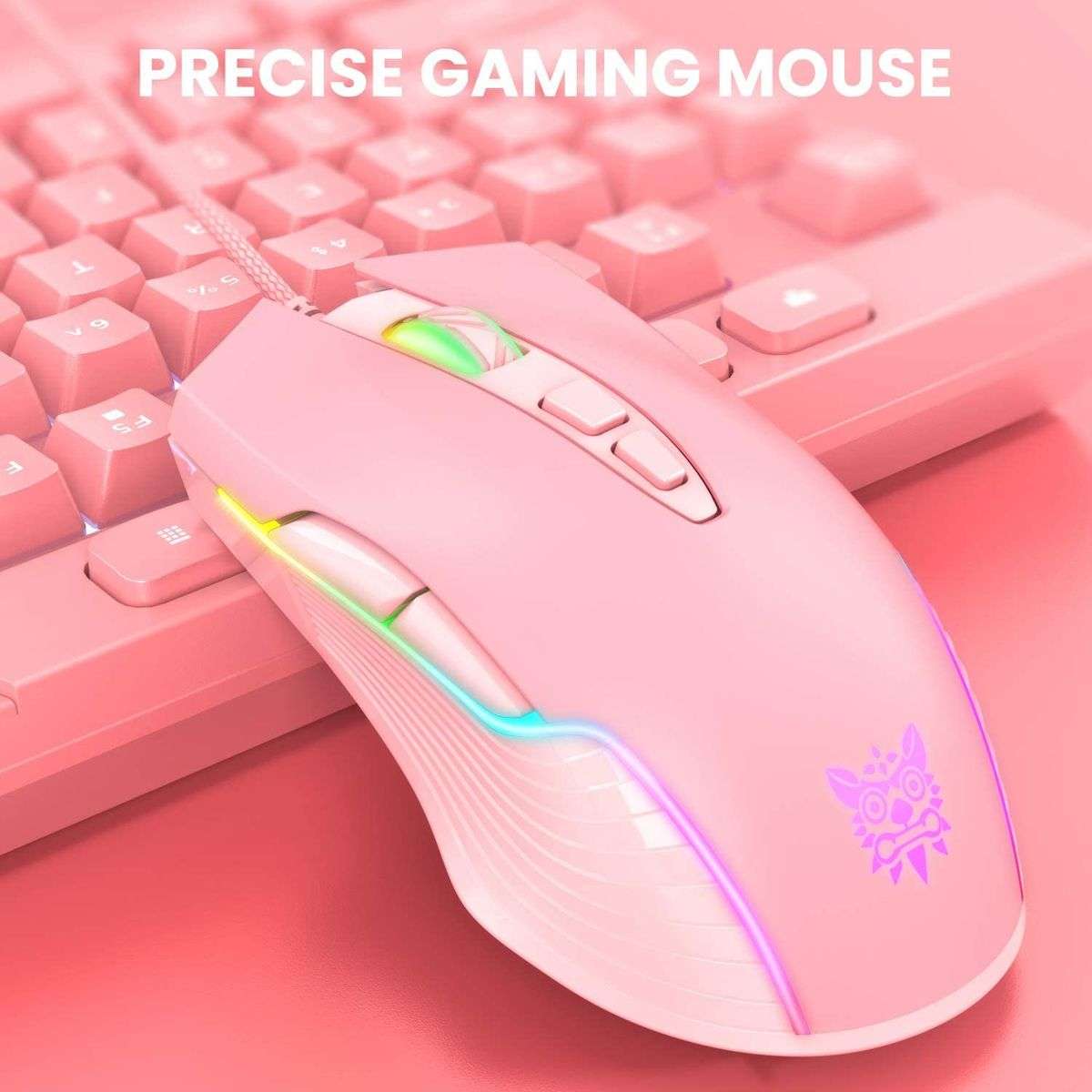 ONIKUMA Pink Spill-resistant G25+CW905 Wired Keyboard & Mouse Set
