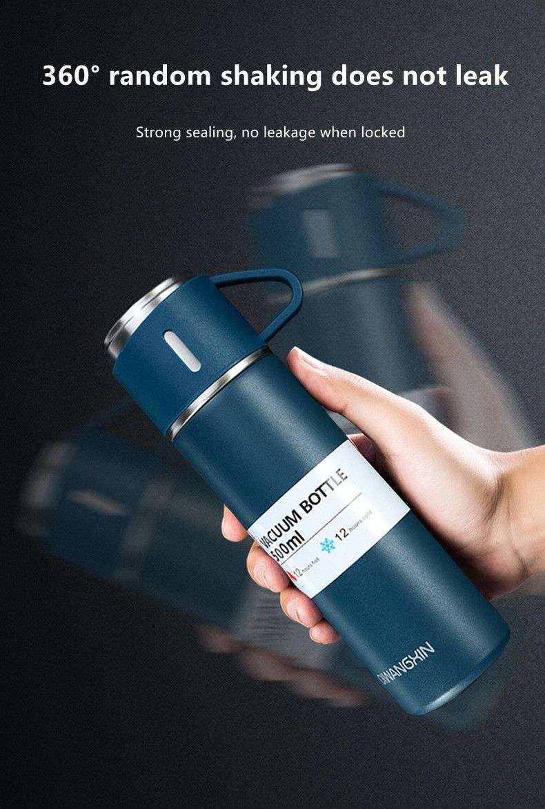 Thermo vacuum insulated flask bottle with cups - 500ml