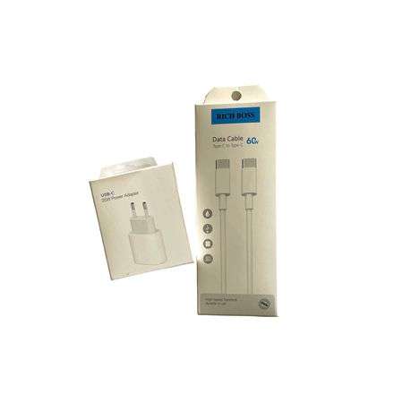 Charger plus Cable Bundle-Type-C to Type-C- 25w charger -Rich Boss Cable