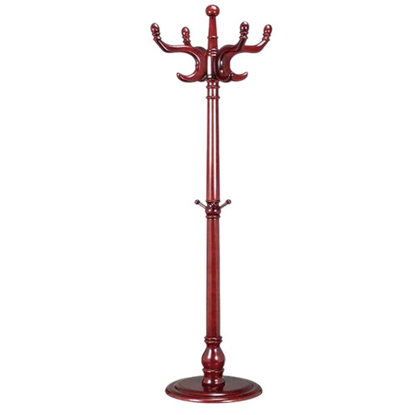 Wooden Coat hanger / Rack, 8 Hook Round Base Coat Stand - Brown Colour