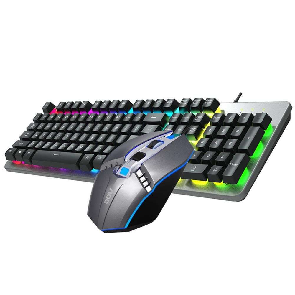 AOC KM410 Metal Series Backlight USB Wired Gaming Keyboard and Mouse Combo - OPEN BOX