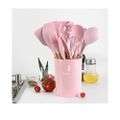 Cooking Utensil Set 11 Piece with Holder - Pink
